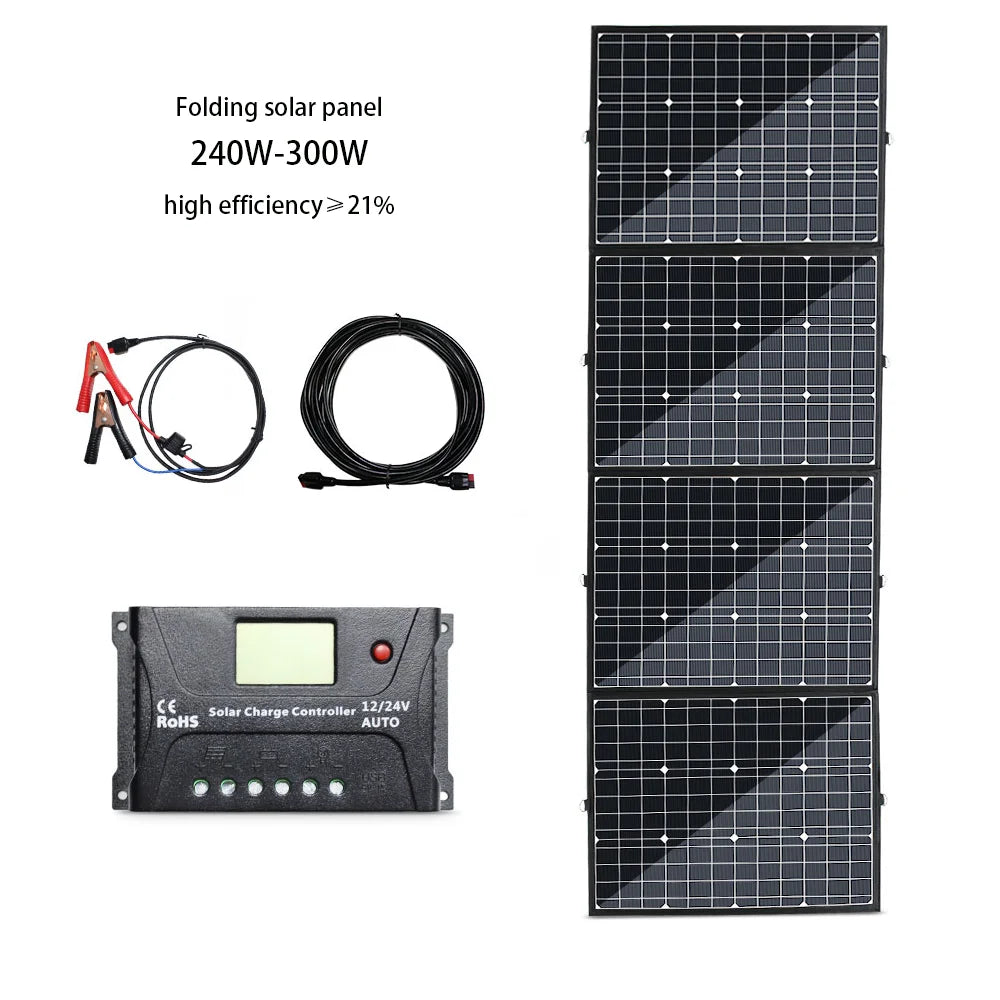[B2B Sample Order] Foldable Waterproof Solar Panel System (200W-400W) 18V Output | Custom Logo & Free Mockup