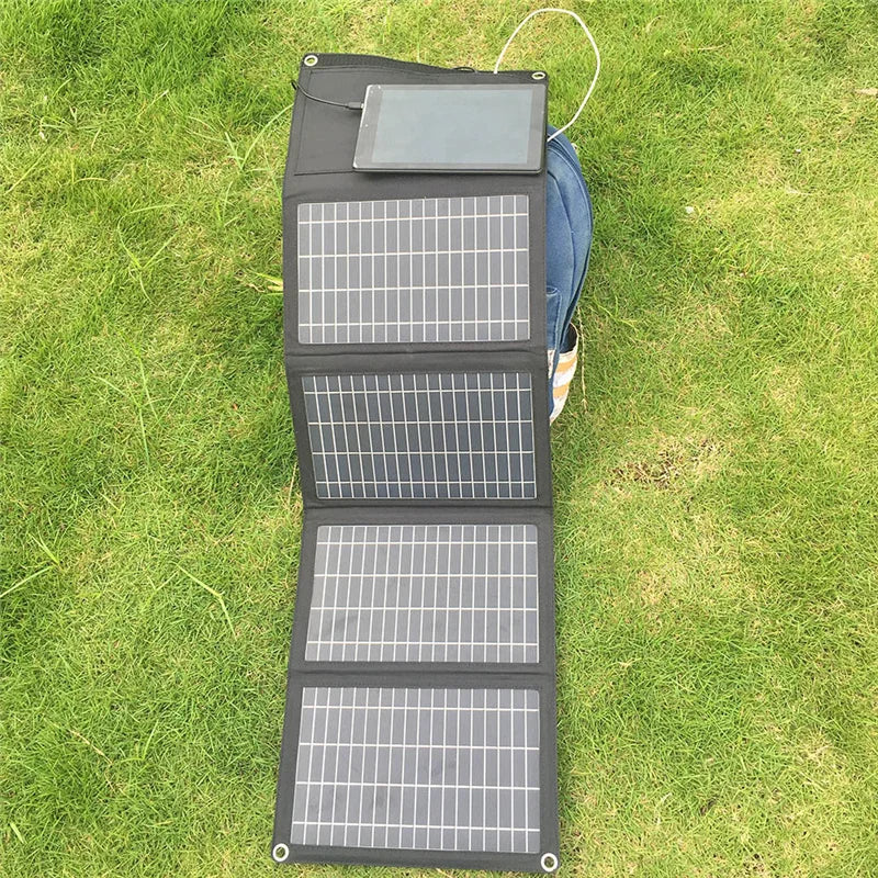 [B2B Sample Order] Portable Foldable Solar Panel Charger (10W-60W) Dual USB Output | Custom Logo & Free Mockup