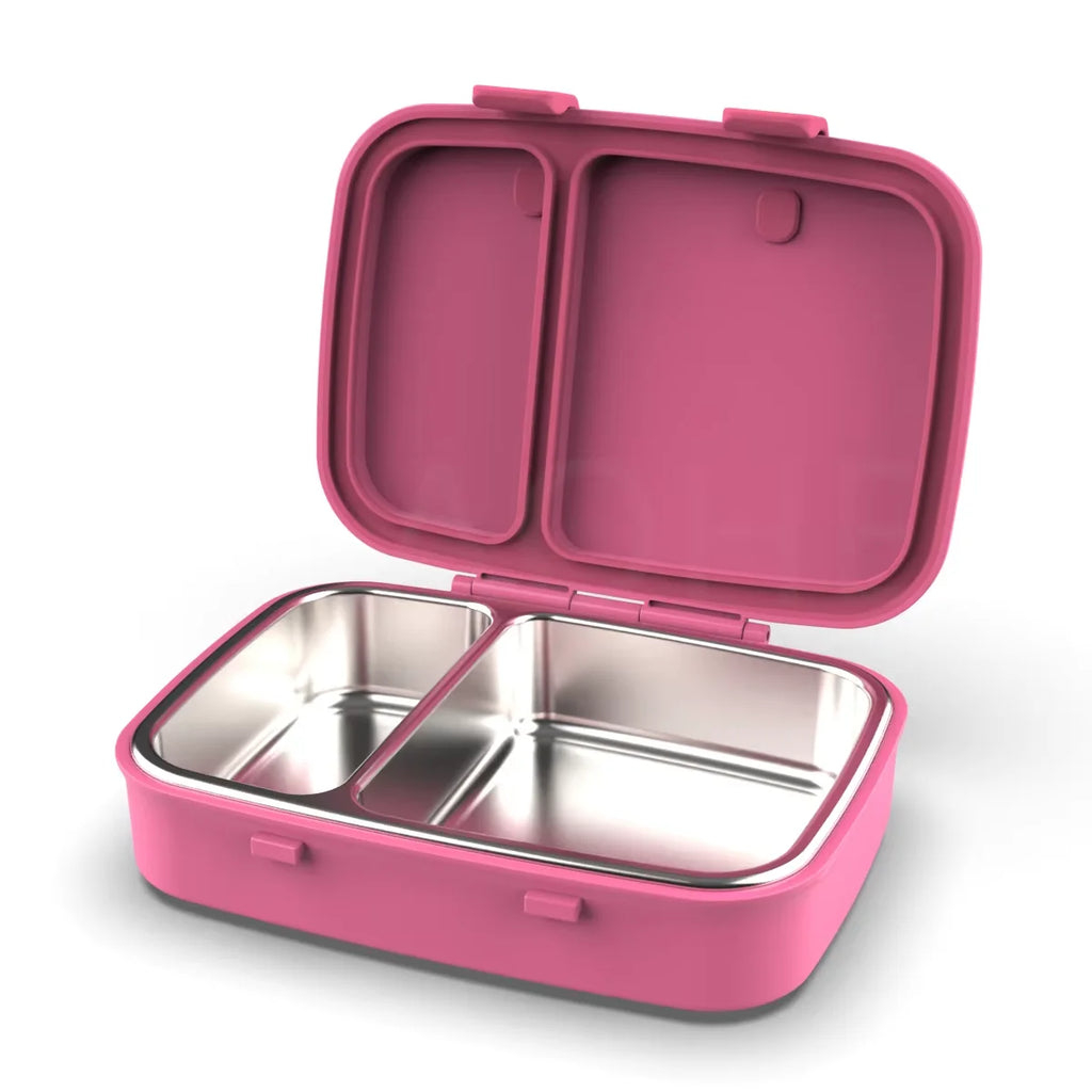 [B2B Sample Order] 2-Compartment Removable 304 Stainless Steel Bento Lunch Box with Thermal PP Shell (800ml) | Standard & Custom OEM Sample