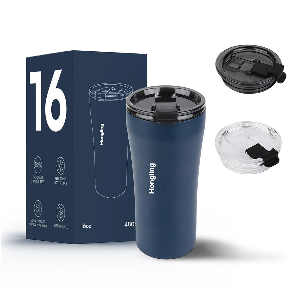 [B2B Sample Order] Curved Double Wall Stainless Steel Coffee Tumbler (12oz/16oz) | Custom Logo & Free Mockup