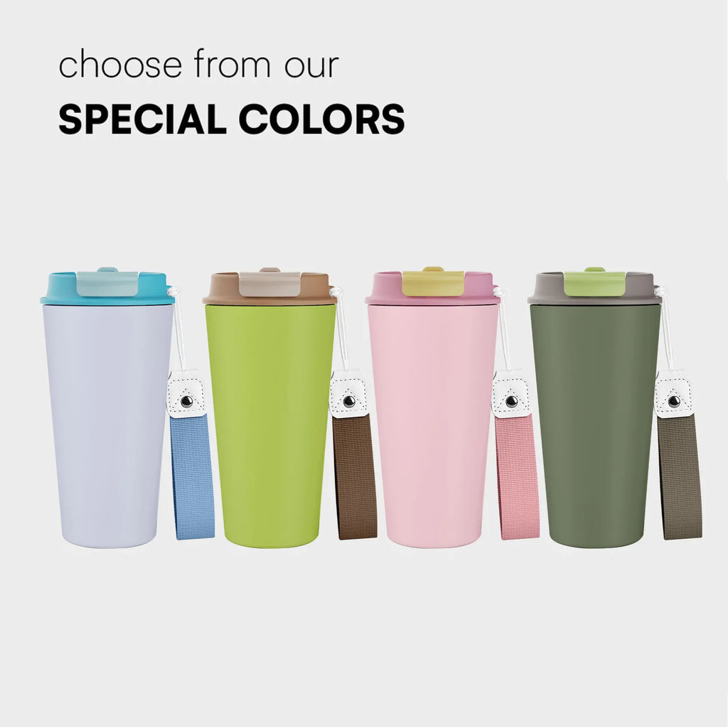 [B2B Sample Order] Leak-Proof Stainless Steel Double-Wall Vacuum Insulated Tumbler with Straw Port (16oz) | Free Digital Mockup & Custom Logo