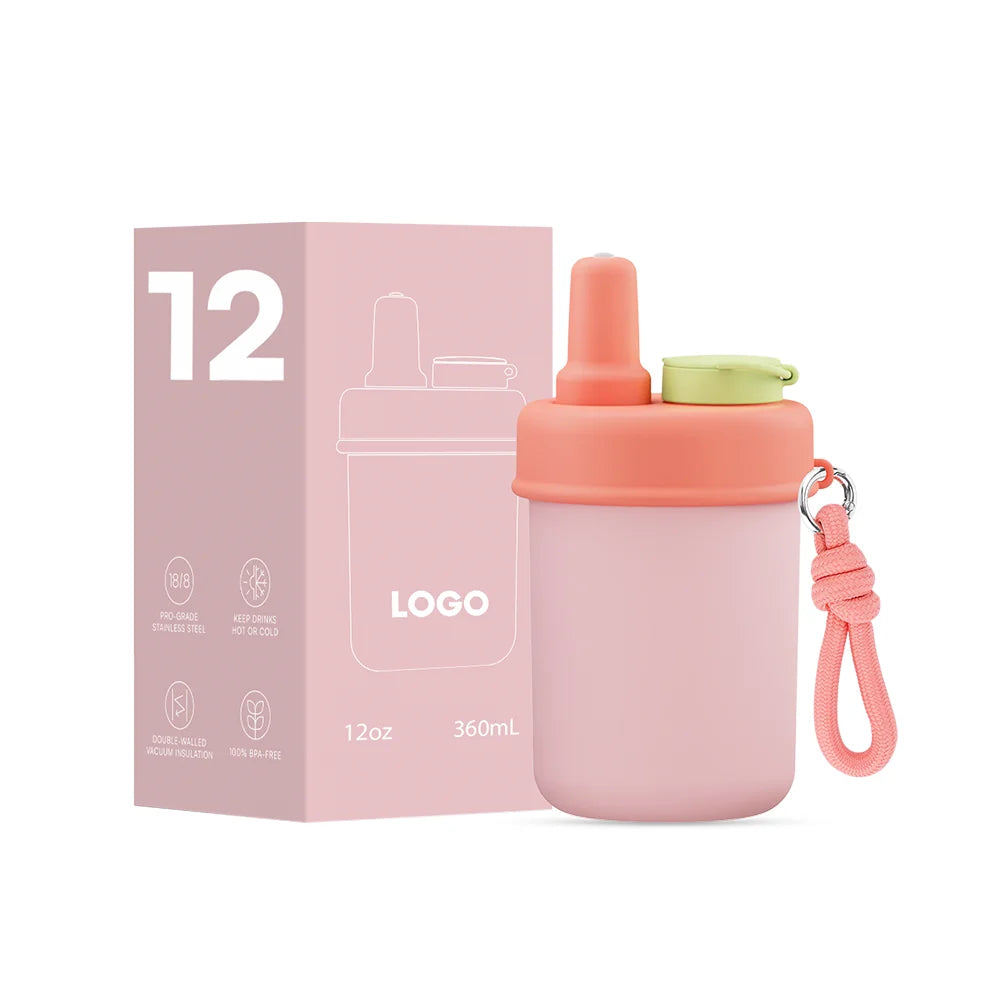 [B2B Sample Order] Leak-Proof Stainless Steel Vacuum Insulated Tumbler with Carry Strap (12oz) | Free Digital Mockup & Custom Logo