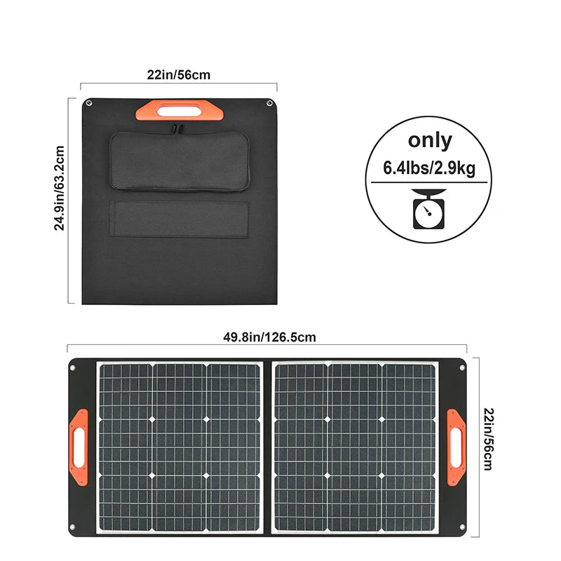 [B2B Sample Order] 100W Portable Foldable Monocrystalline Solar Panel Kit 20V/5A | Custom Logo & Free Mockup
