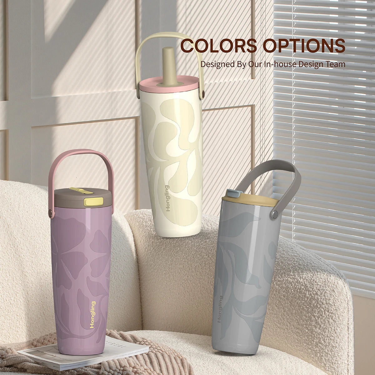[B2B Sample Order] Double-Wall Stainless Steel Vacuum Insulated Travel Tumbler with Handle & Lid (25oz / 30oz) | Free Digital Mockup & Custom Logo