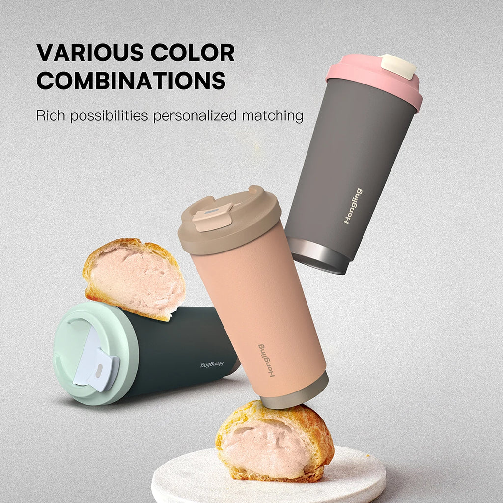 [B2B Sample Order] 500ml Double-Wall Stainless Steel Vacuum Insulated Travel Coffee Mug with Leak-Proof Lid | Free Digital Mockup & Custom Logo