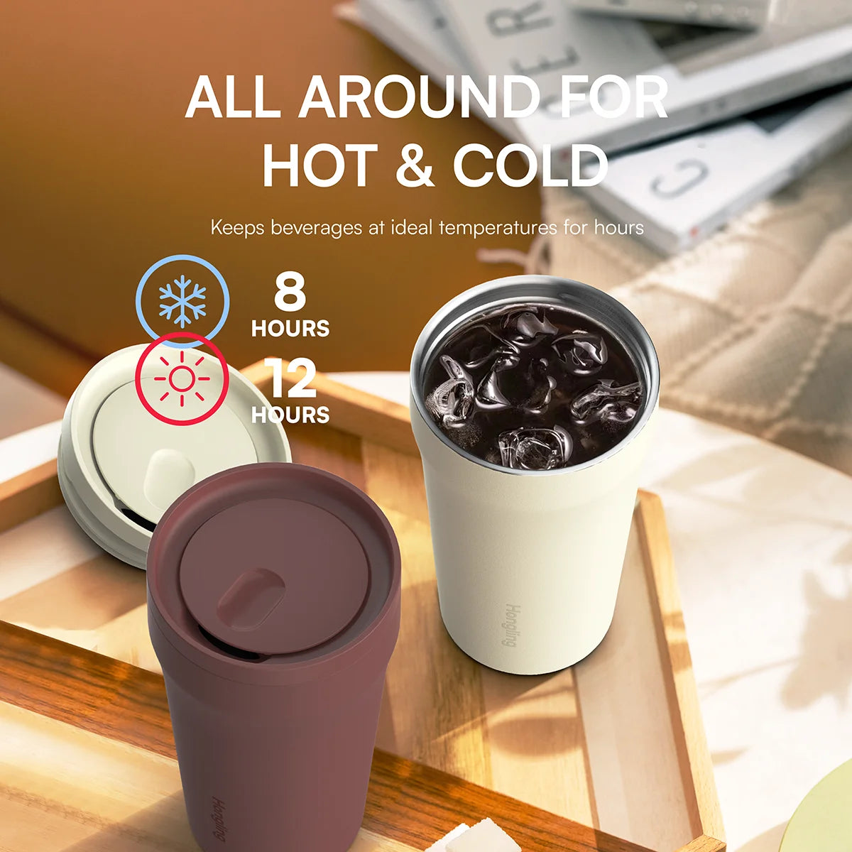 [B2B Sample Order] KOLINK Double Wall Vacuum Insulated Travel Coffee Mug with Lid (12oz/16oz) | Custom Logo & Free Mockup