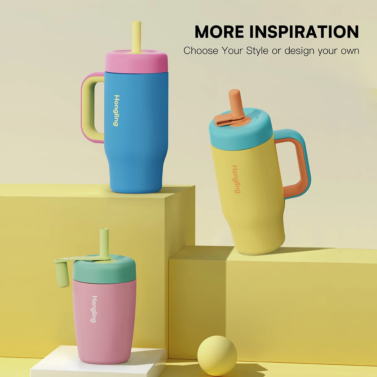 [B2B Sample Order] Leak-Proof Stainless Steel Vacuum Insulated Tumbler with Ergonomic Handle (12oz / 18oz / 22oz) | Free Digital Mockup & Custom Logo