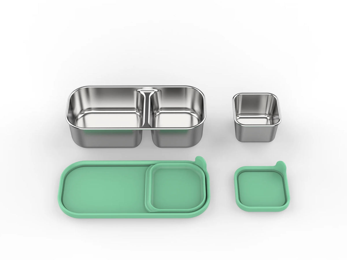 [B2B Sample Order] 3-Compartment 304 Stainless Steel Bento Lunch Box (1000ml) | Custom Logo & Free Mockup