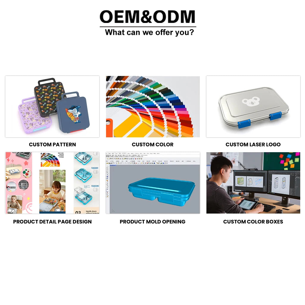 [B2B Sample Order] 3-Compartment 304 Stainless Steel Kids Bento Lunch Box with Silicone Seal (1000ml) | Standard & Custom OEM Sample