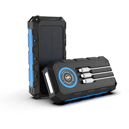 [B2B Sample Order] 30000mAh Solar Power Bank with Built-in 3 Cables (IEC 62133 / 8-LED Floodlight) | Custom Logo & Free Mockup