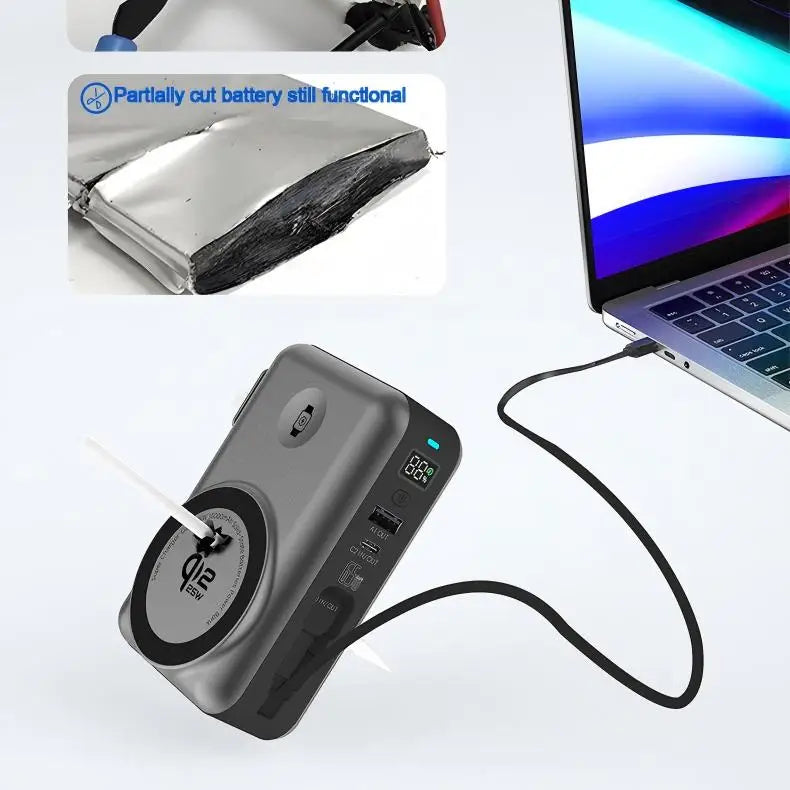 [B2B Sample Order] 3-in-1 GaN 65W Fast Charger & Power Bank (10000mAh Semi-Solid-State / Qi2.2 25W Wireless) | Custom Logo & Free Mockup