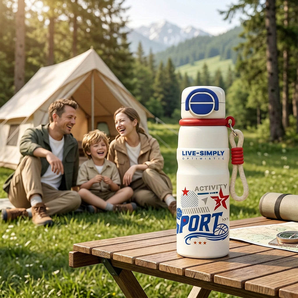 [B2B Sample Order] 316 Stainless Steel Insulated Sports Bottle with Straw (480ml/600ml) | Custom Logo & Free Mockup