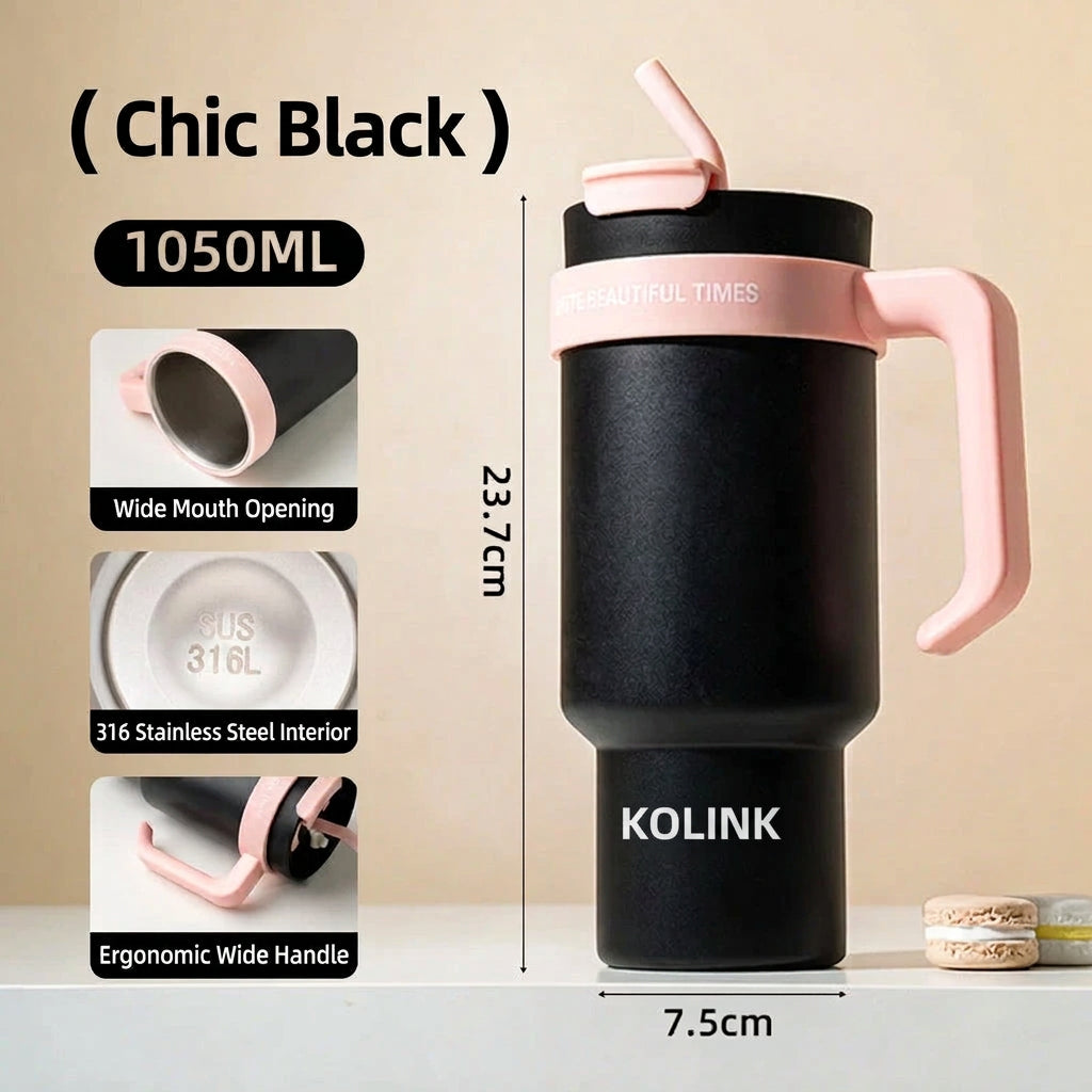 [B2B Sample Order] 1050ml Insulated Tumbler with Handle | Free Digital Mockup & OEM Customization
