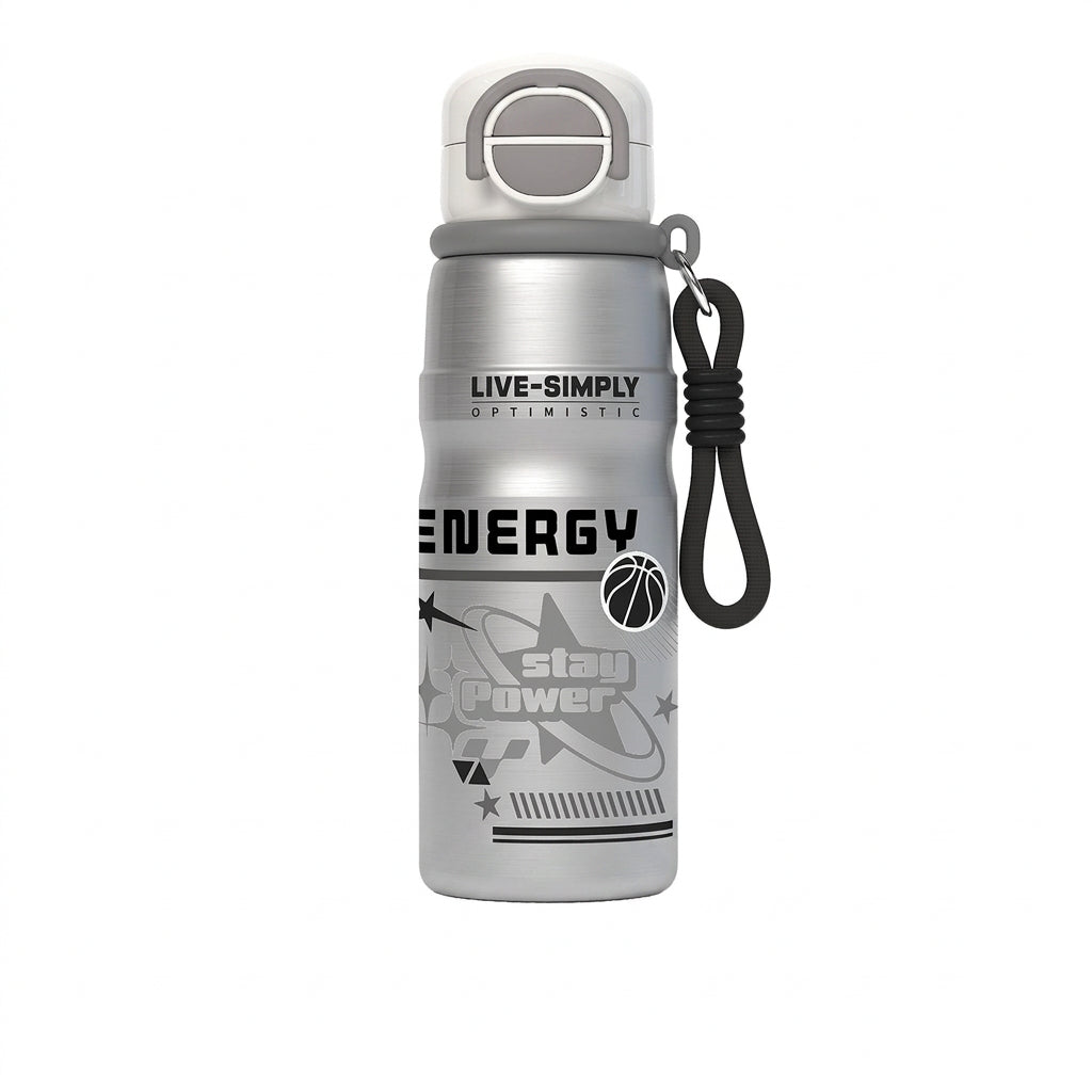 [B2B Sample Order] 316 Stainless Steel Insulated Sports Bottle with Straw (480ml/600ml) | Custom Logo & Free Mockup