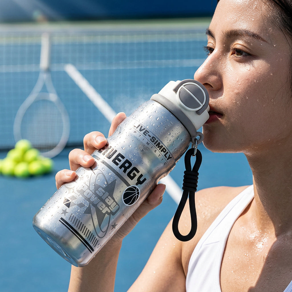 [B2B Sample Order] 316 Stainless Steel Insulated Sports Bottle with Straw (480ml/600ml) | Custom Logo & Free Mockup