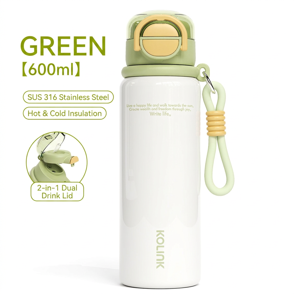Green Insulated Water Bottle