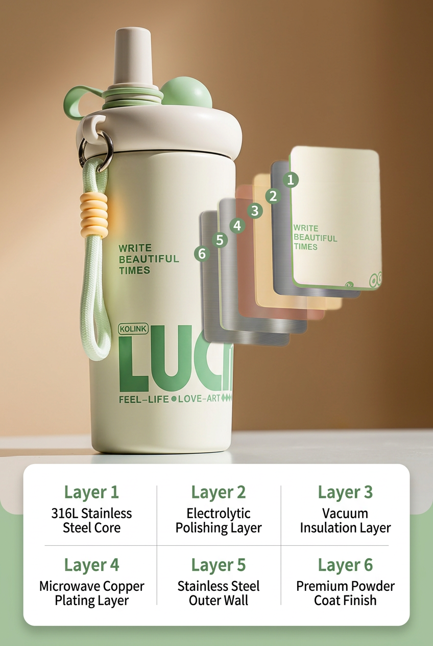 KOLINK 6-Layer Insulation Technology Stitched Infographic