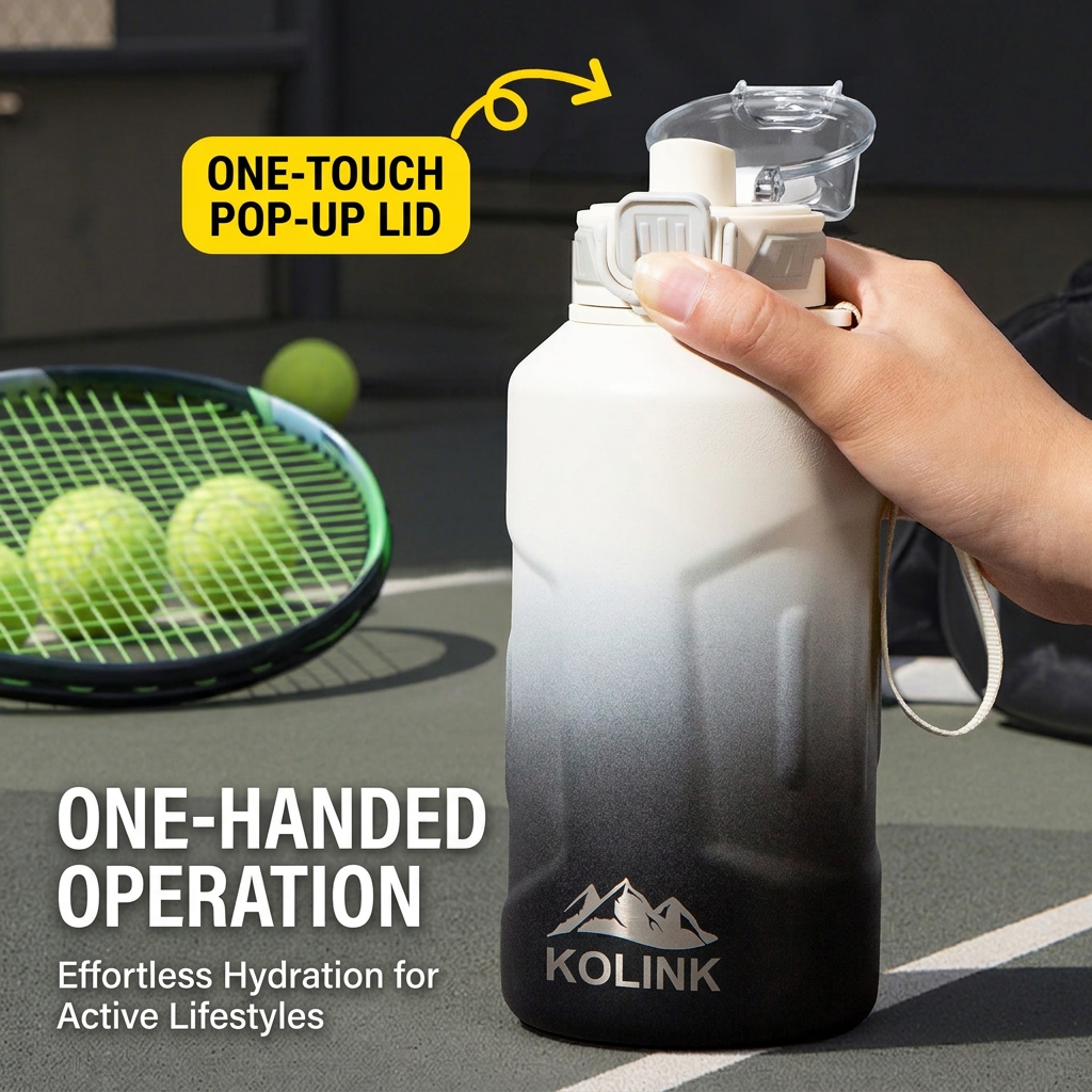 KOLINK One-Touch Pop-Up Lid Feature