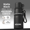 Matte Black 460ml Insulated Travel Bottle