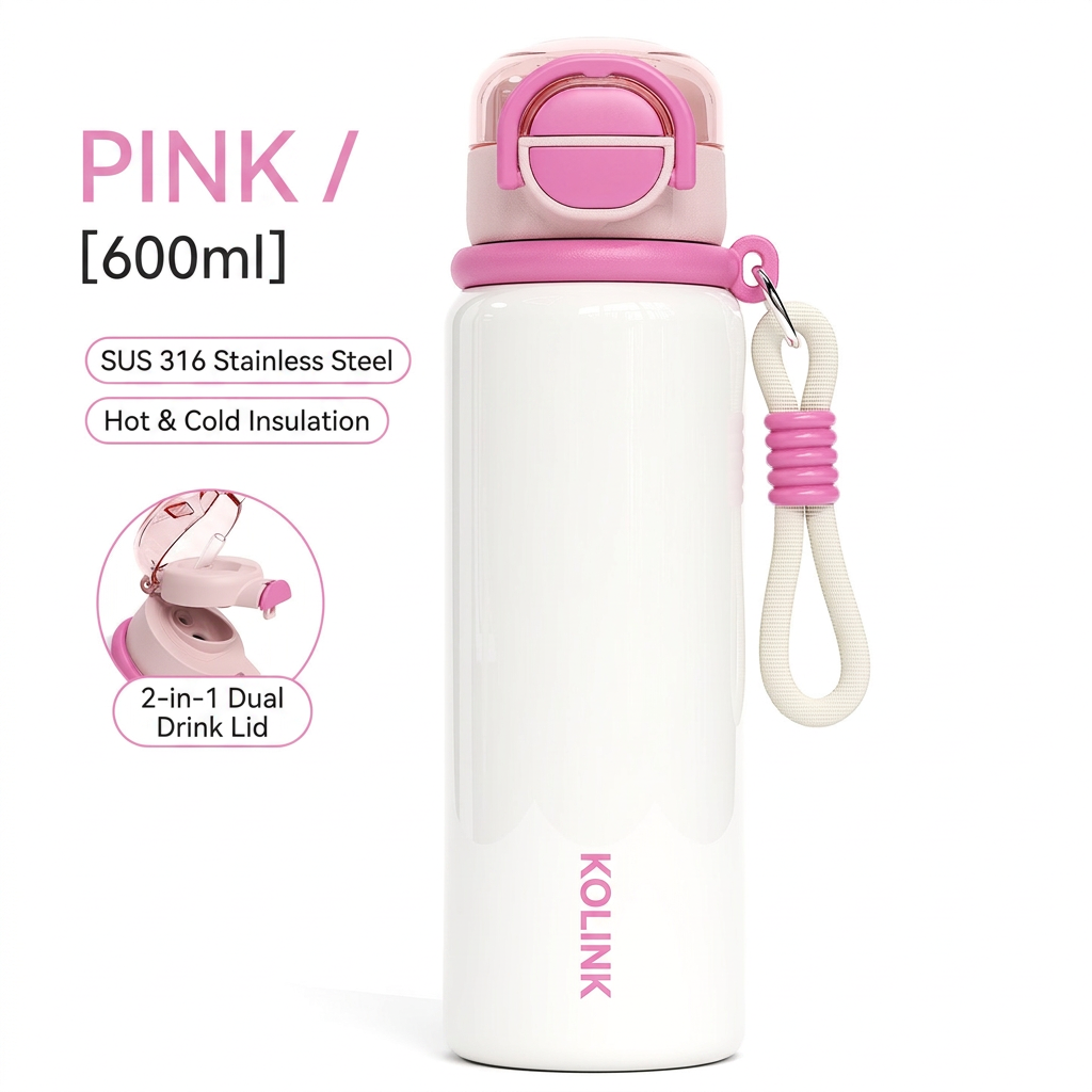 Pink Insulated Water Bottle